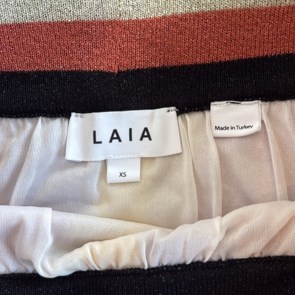 Anthropologie Laia Multi Color Striped Knit Midi Metallic Shimmer Skirt X-Small - Picture 11 of 12